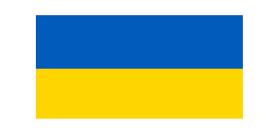 Ukrainische Flagge: zweigeteilt blau und unten gelb
