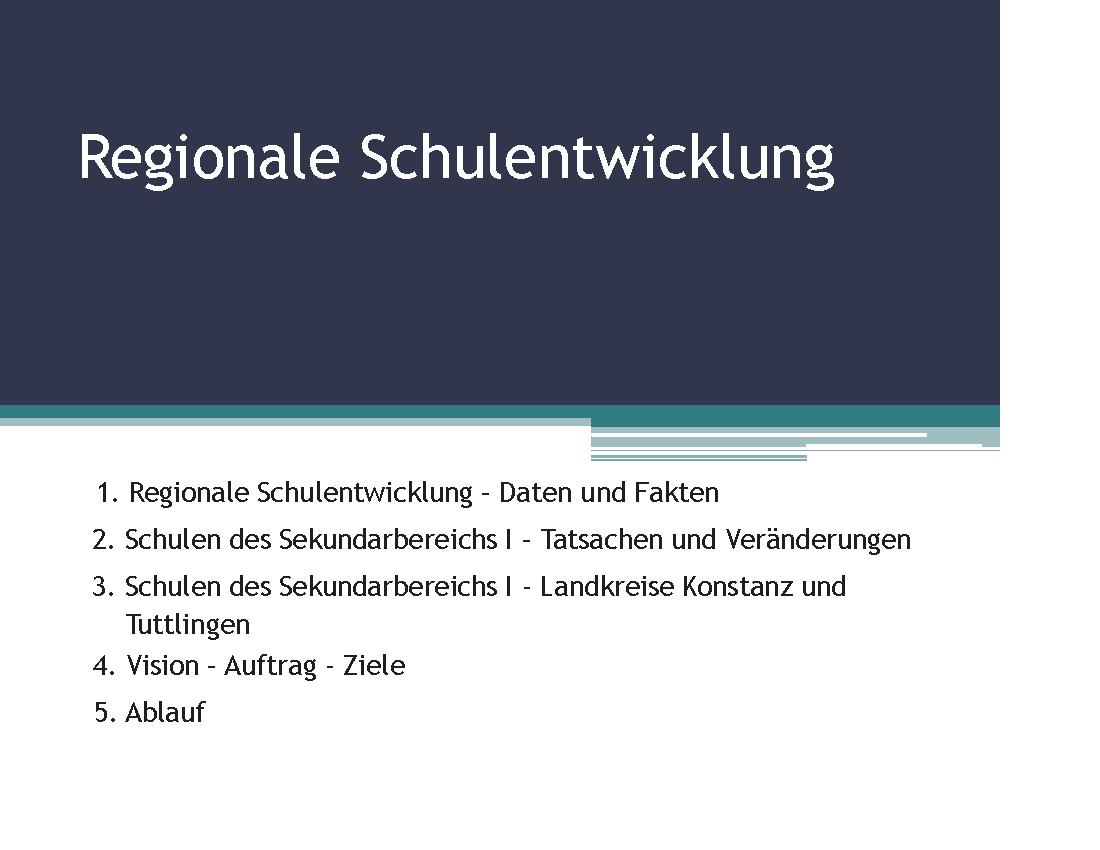 Titelbild Eckpunkte der Regionalen Schulentwicklung